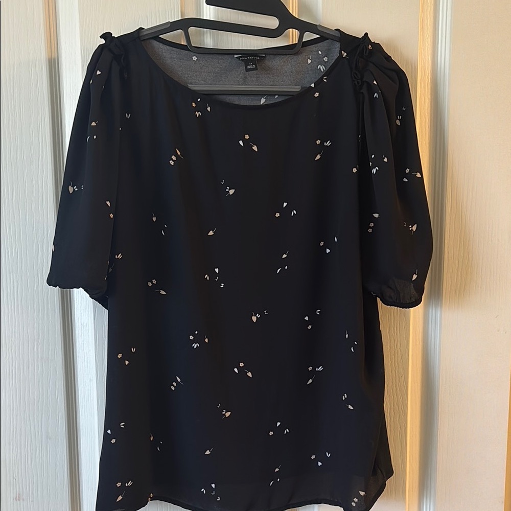 Black Patterned Women's Top